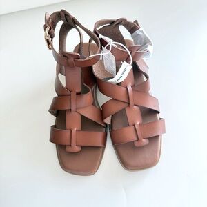 New Old Navy Brown Faux-Leather Gladiator Sandals Women 8